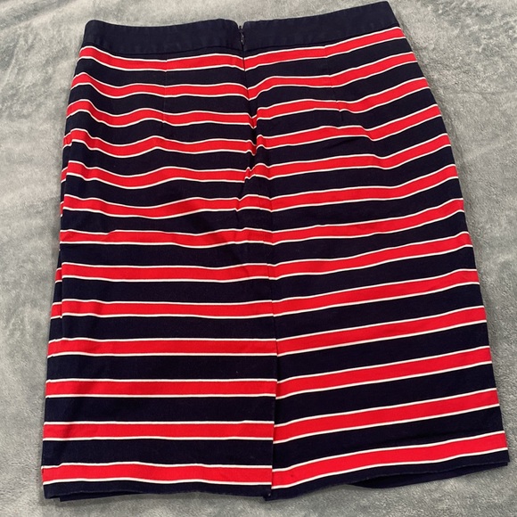The Limited Striped Skirt size 4, navy with red stripes, outlined by white - Picture 3 of 5